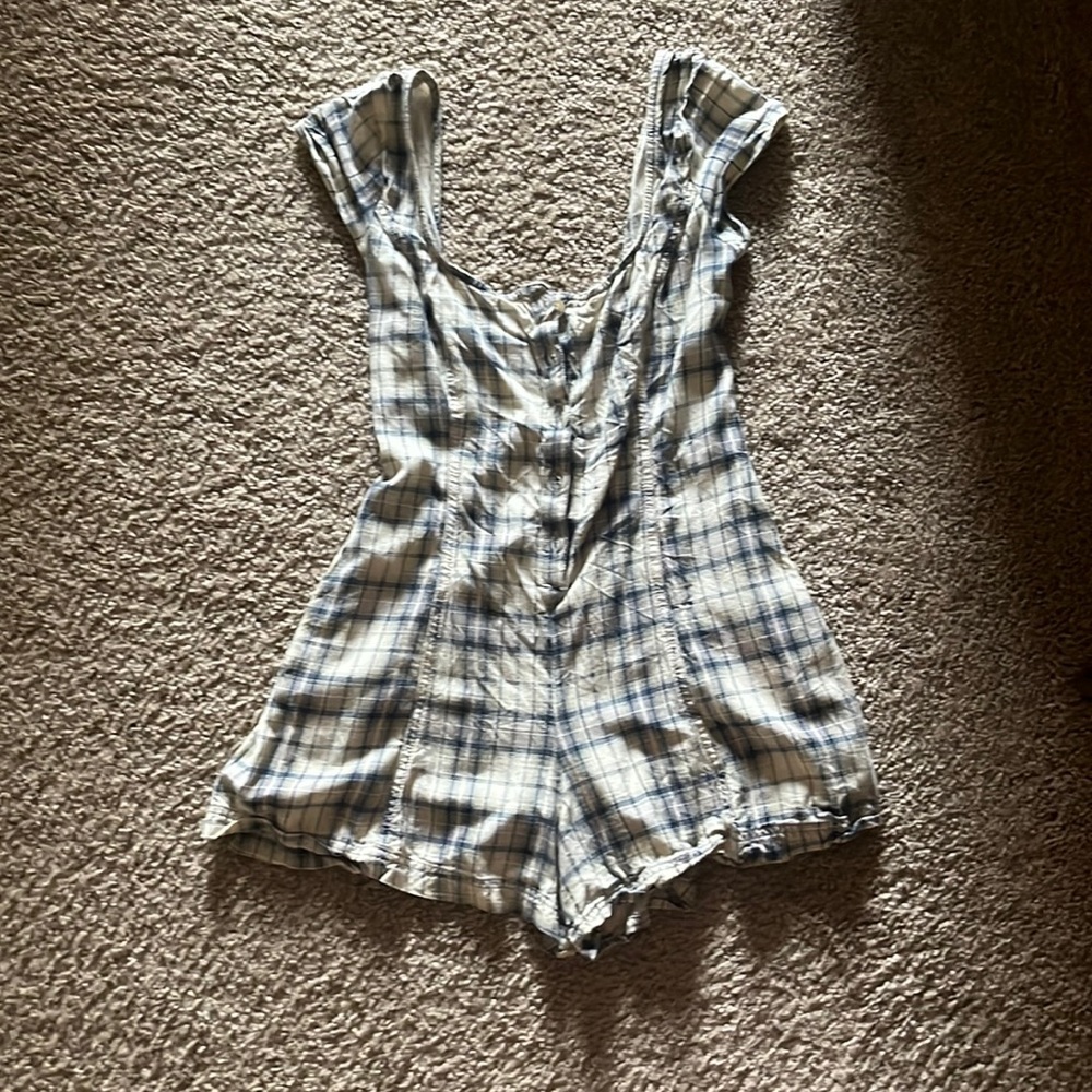 THE cutest UO plaid romper